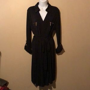 INC Black w/ Gold zipper dress